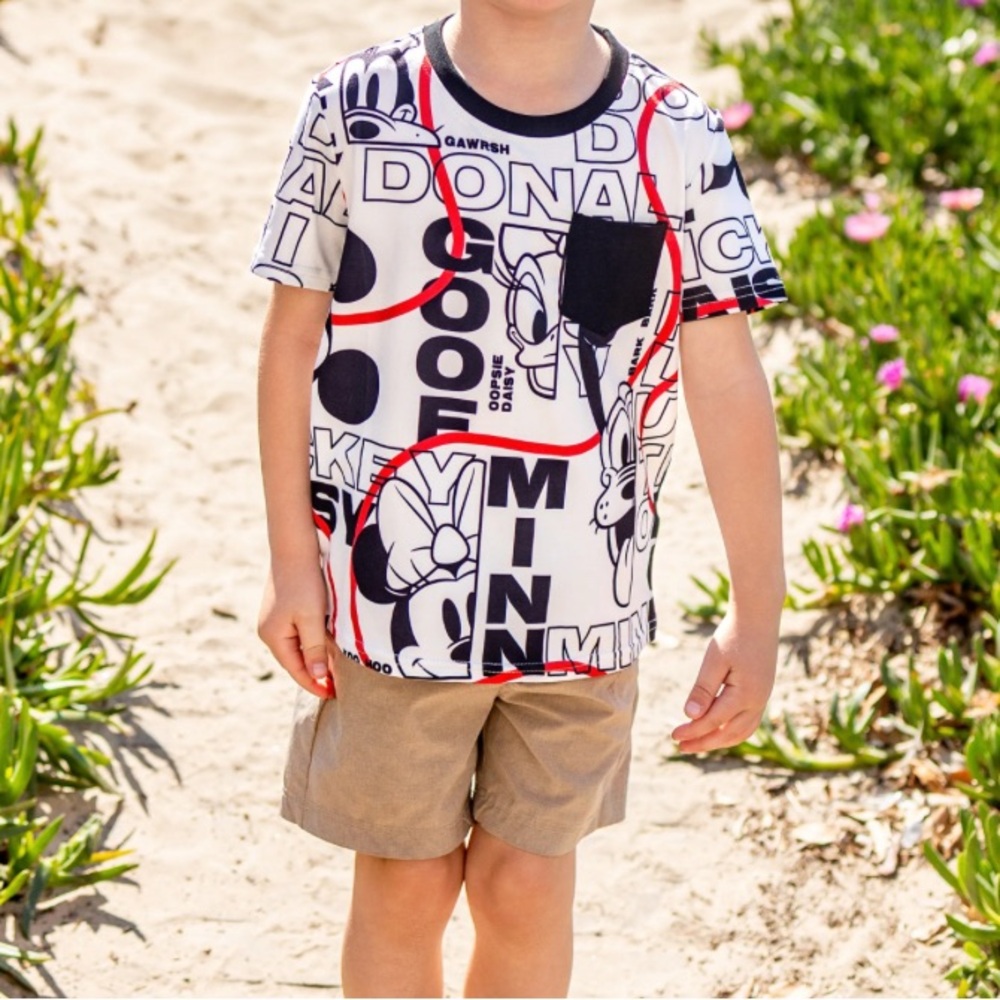 Disney Boy Mickey and Friends Graffiti Casual T-shirt